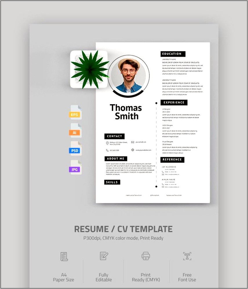 Cascade One Page Resume Template Free Download