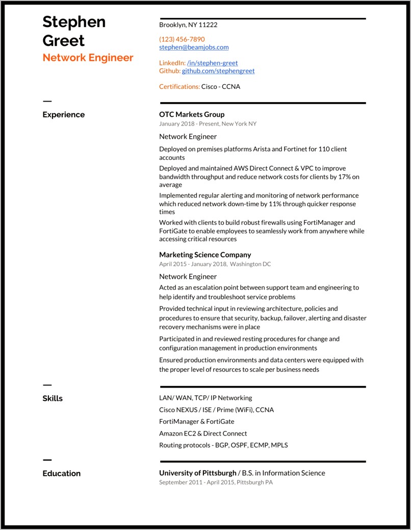 Ccna Resume Format For Freshers Free Download