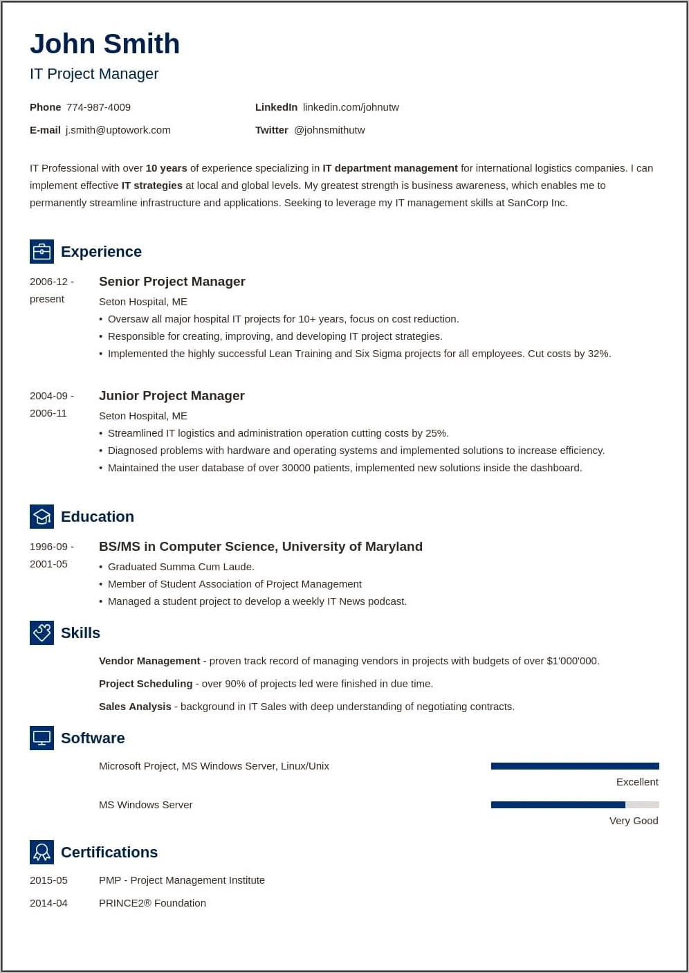 Chronological Resume Sample 2019 For Ats