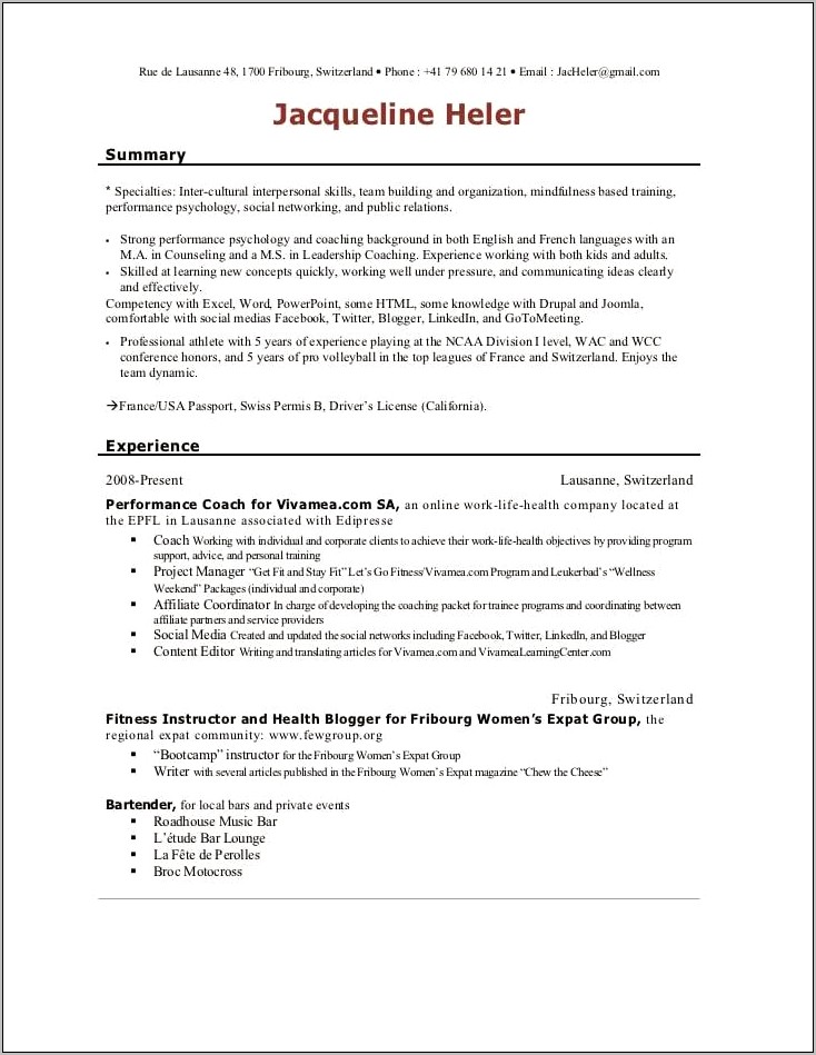 Church Counselor Job Description For Resume