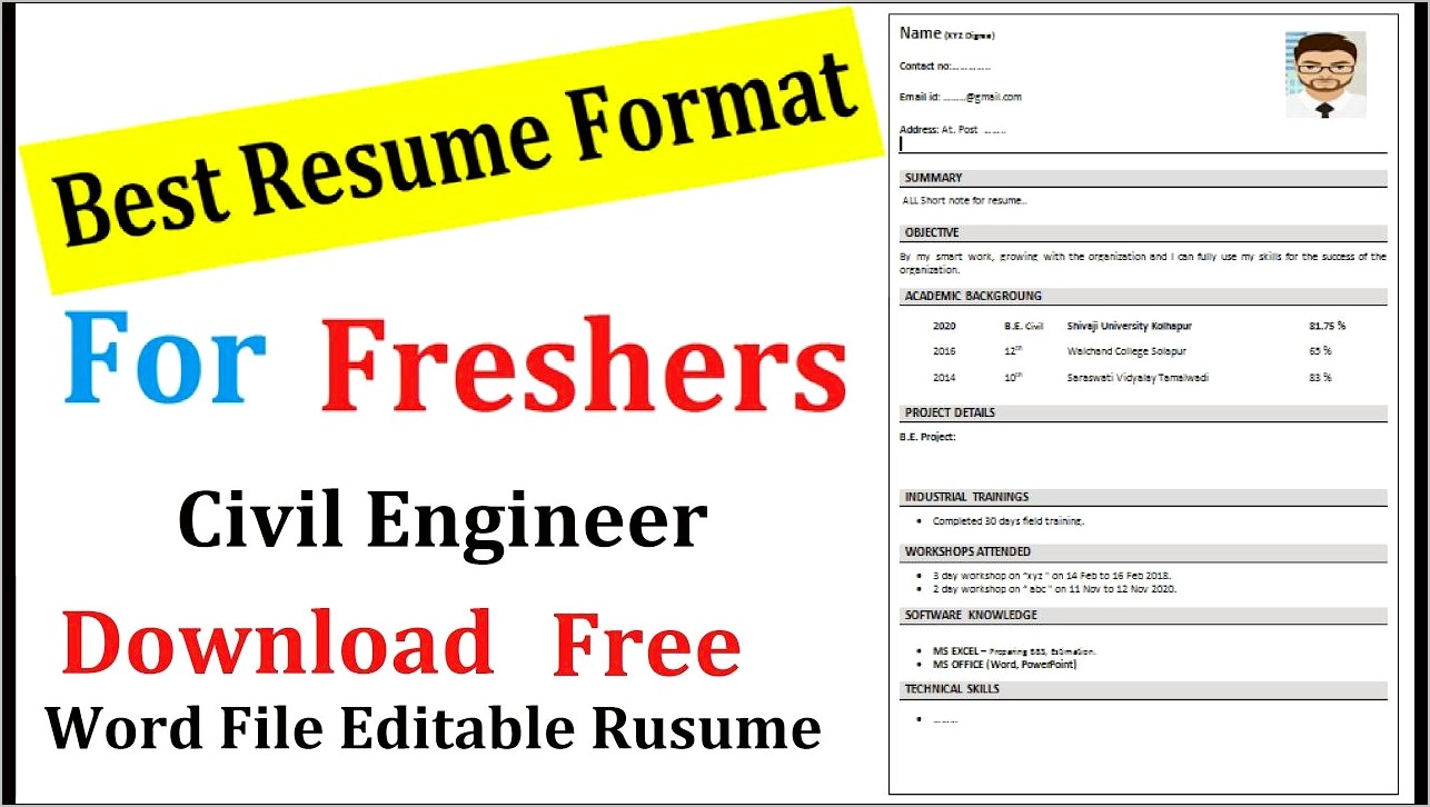 Civil Engineer Resume Format Free Download