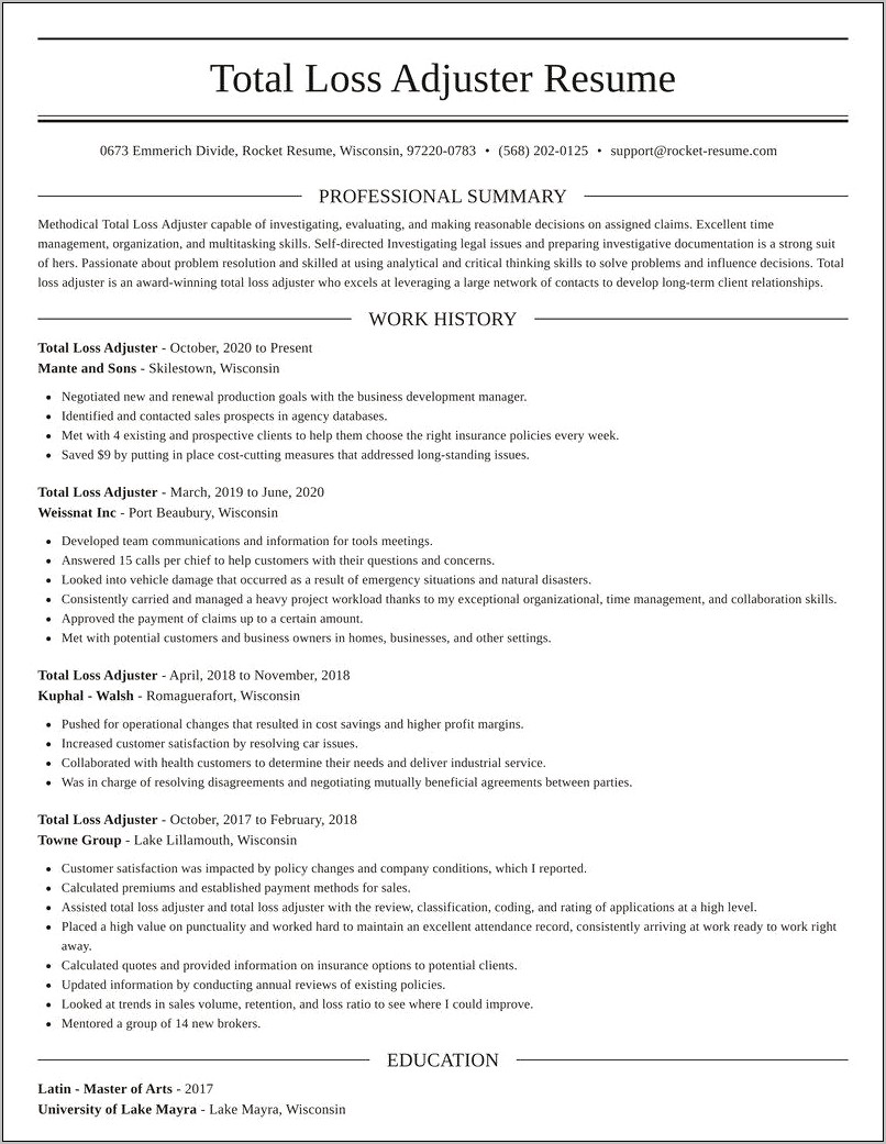Claims Examiner Job Description Resume