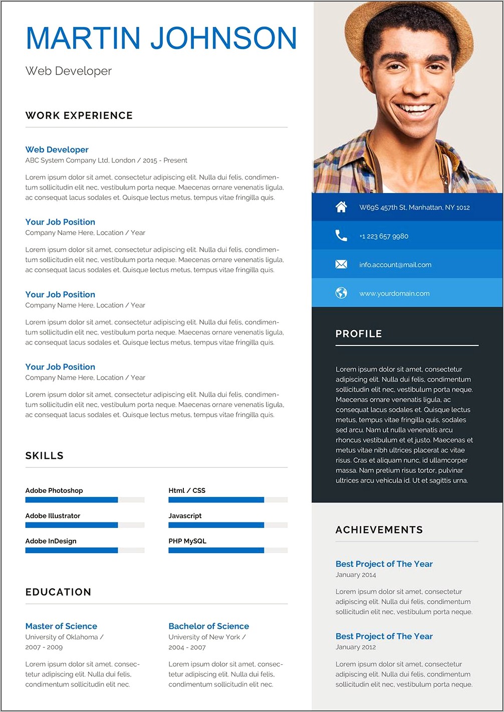 Clean And Minimal Resume Template Doc