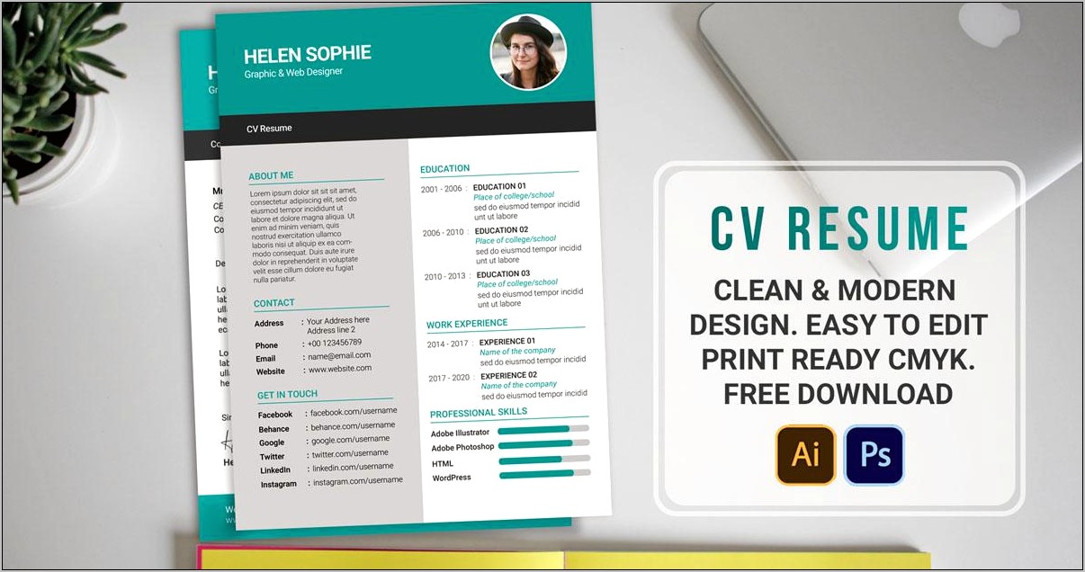 Clean Cv Resume Template Free Download