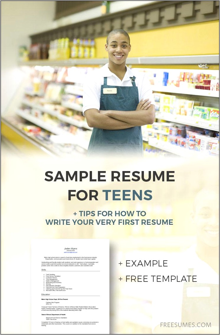 Clean Resume Template Teenager No Job Experience
