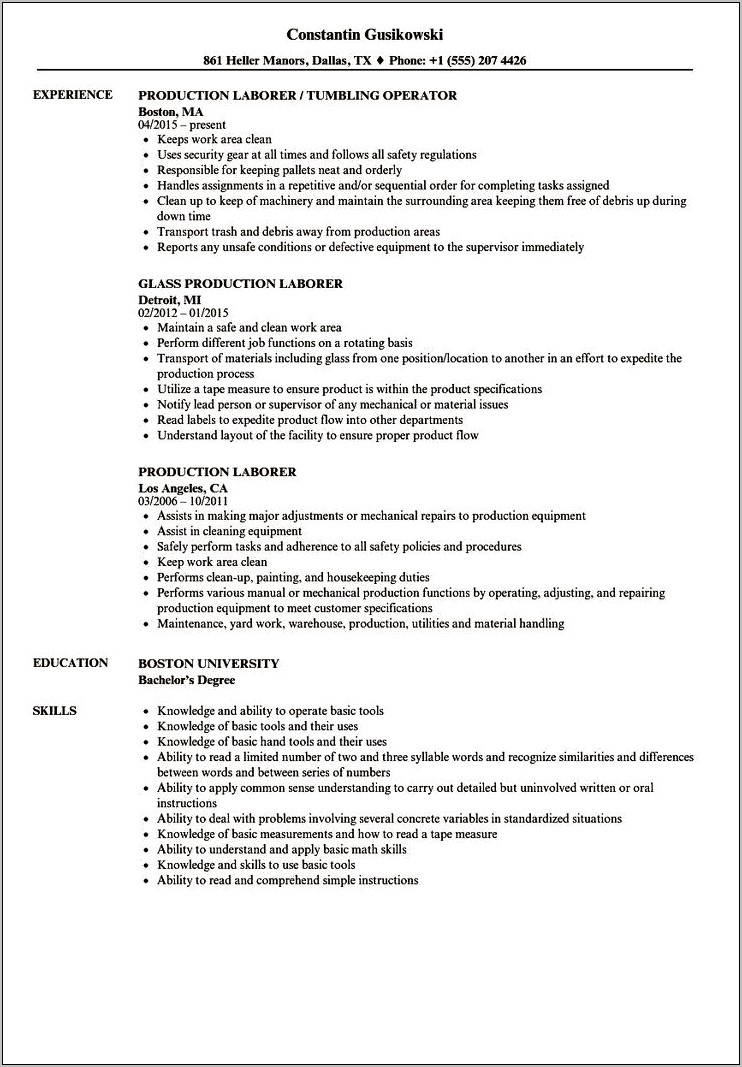 Cleaning Medical Facilities Job Description Resume