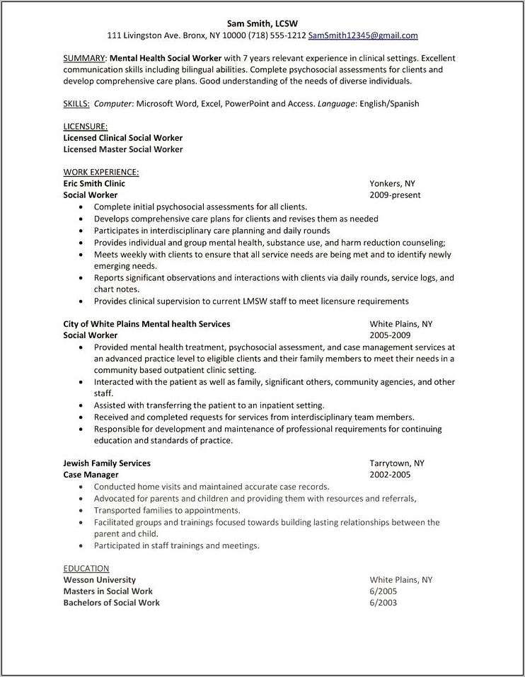 Clinical Mental Health Counseling Resume Objective