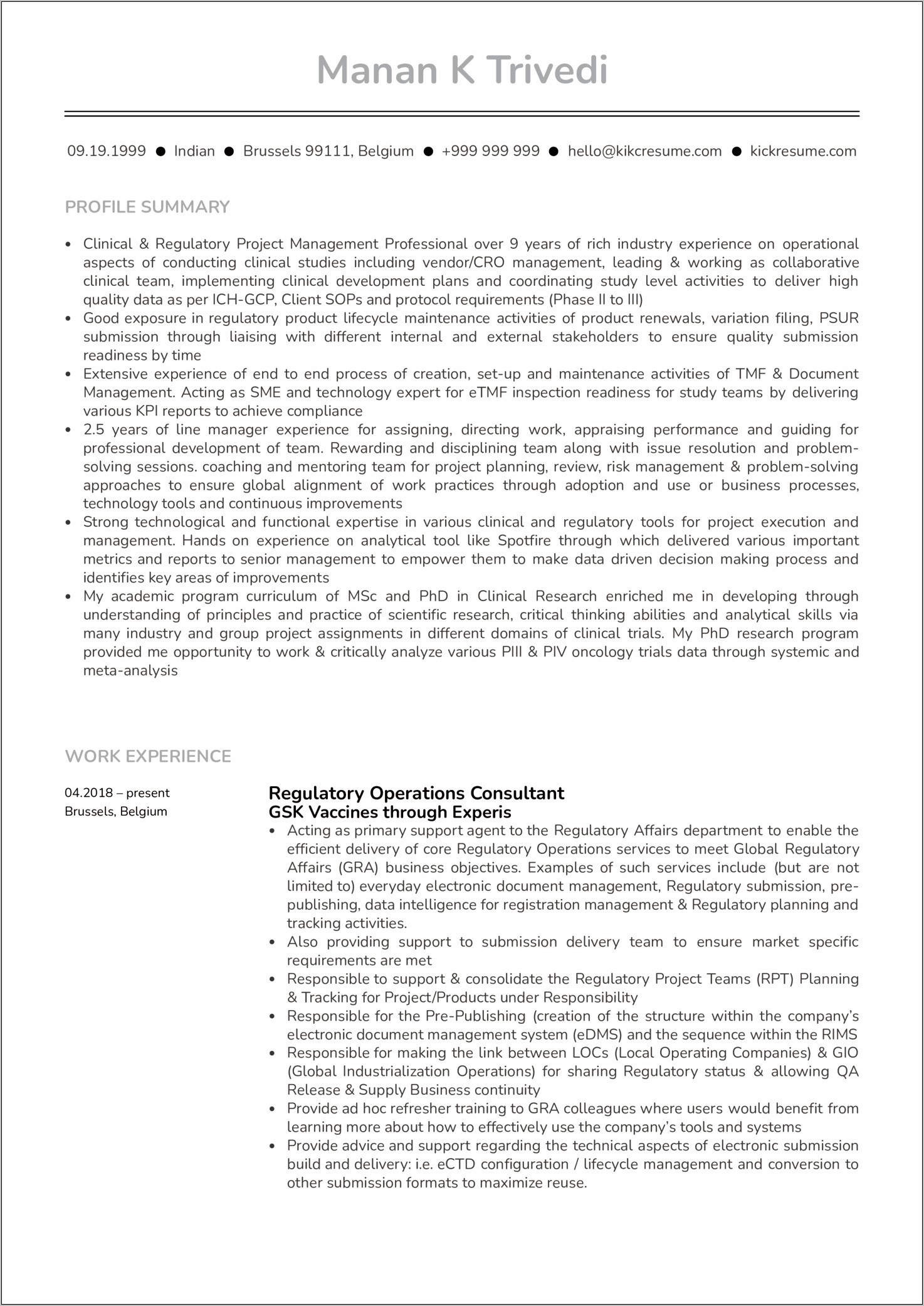 Clinical Quality Assurance Associate Resume Example