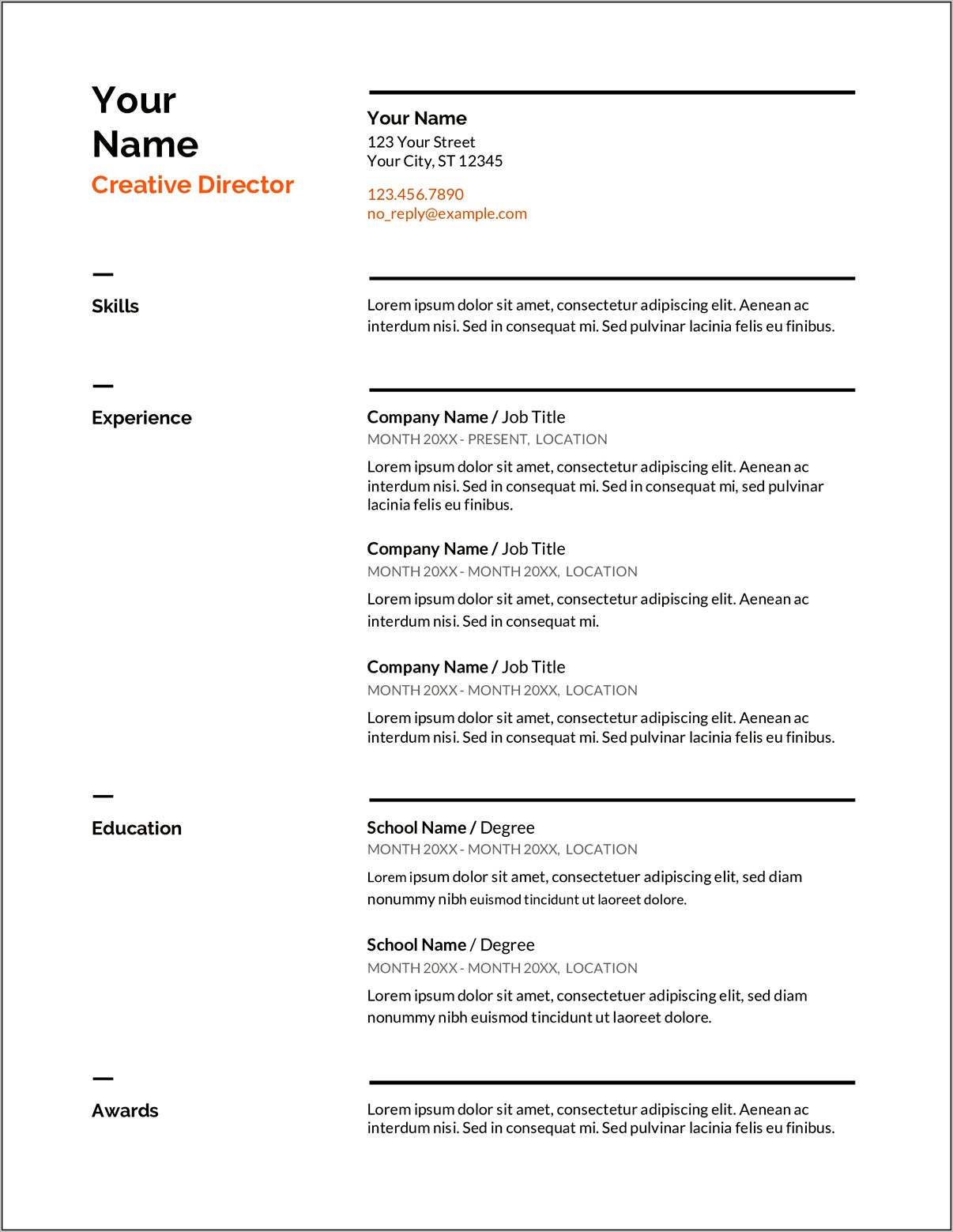 College Network Free Resume Template