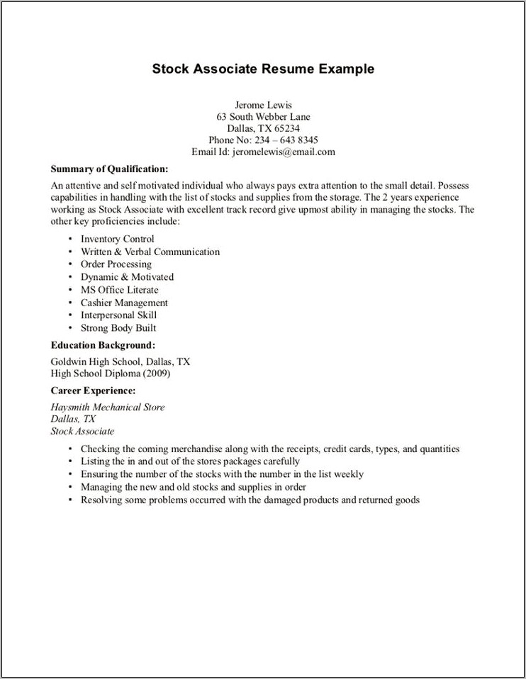 College Resume Template With No Work Experience