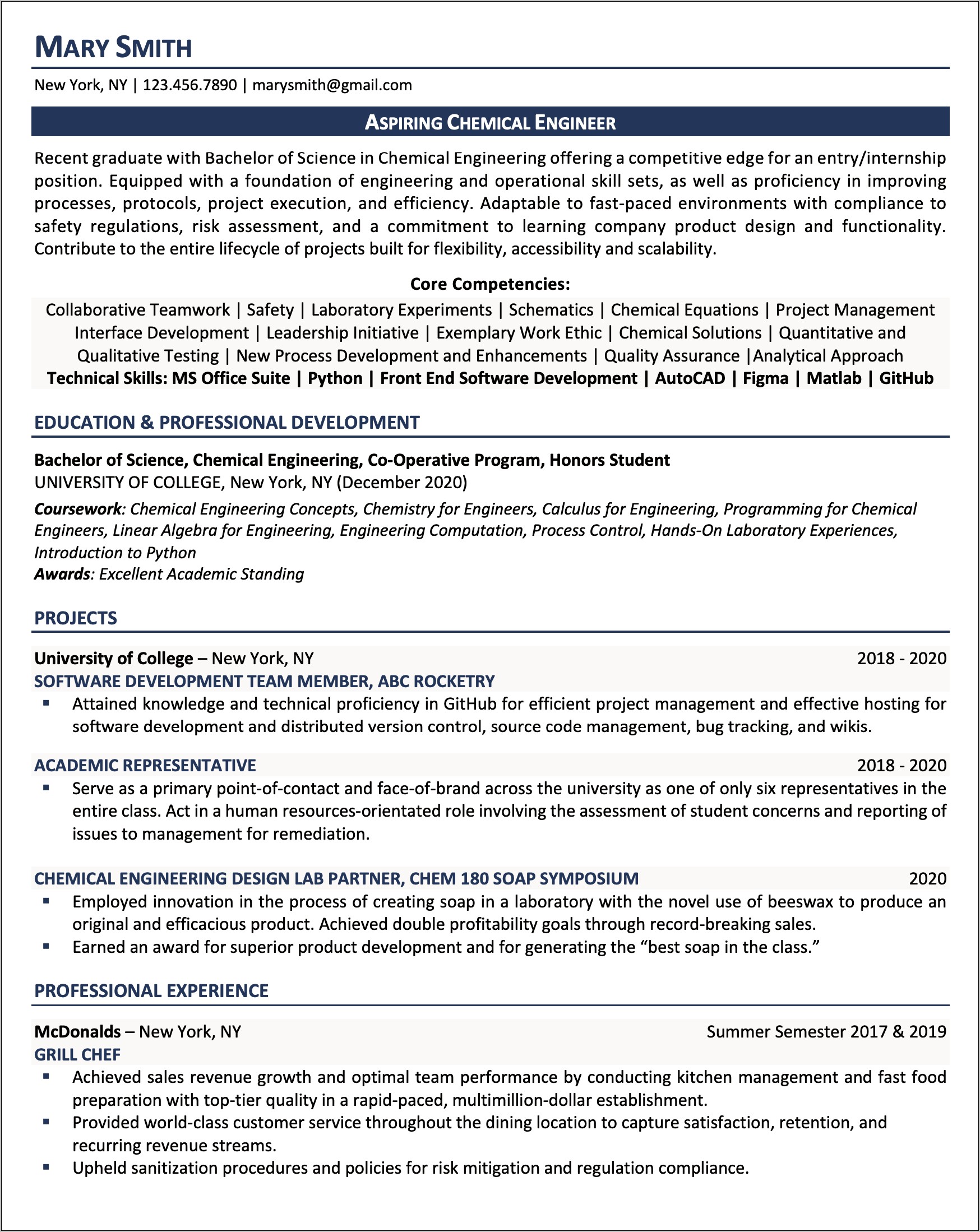 College Student Star Method Resume Examples