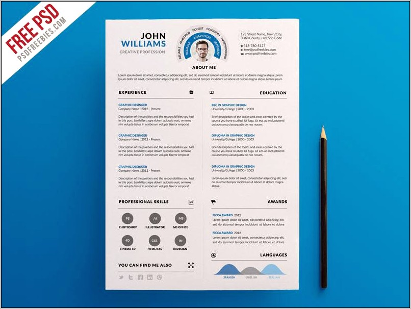 Colorful Polygonal Infographic Resume Template Free