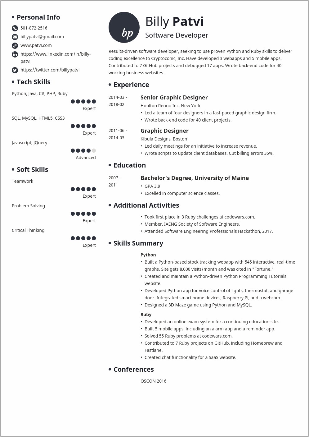 Combination Career Advancement Resume Examples Personal Statement