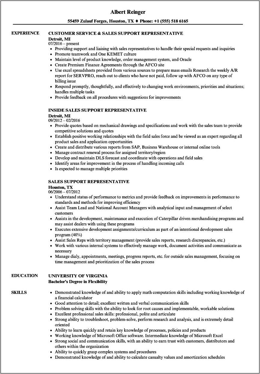 Comcast Business Sales Rep Resume Examples
