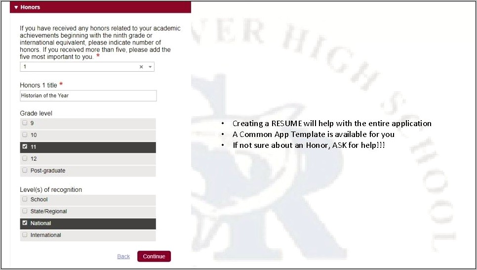 Common Application Where To Put Resume