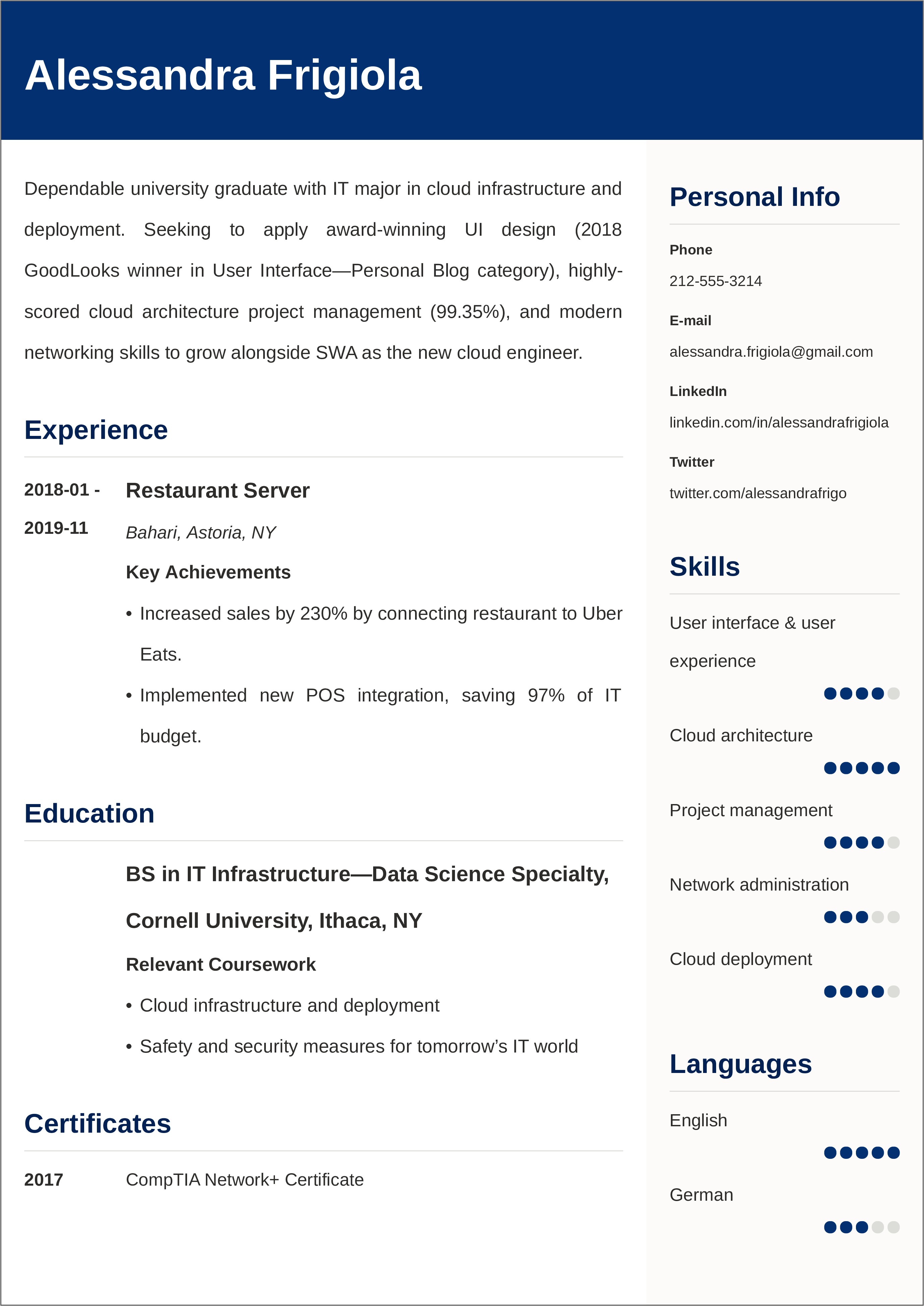 Common Skills For College Student Resume