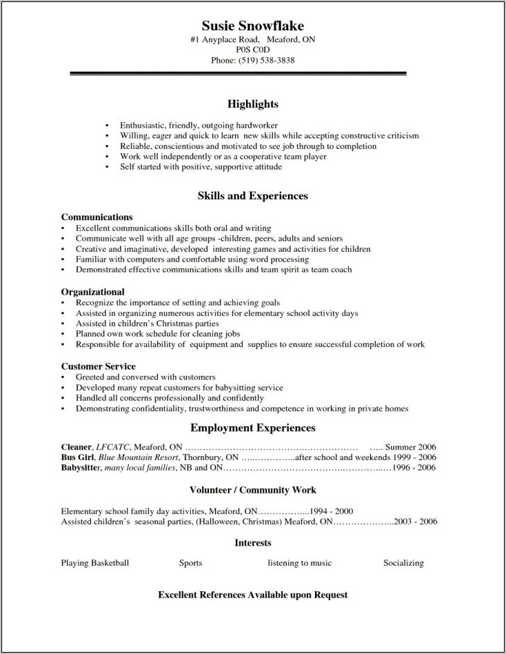 Compiling A Resume As A High School Student