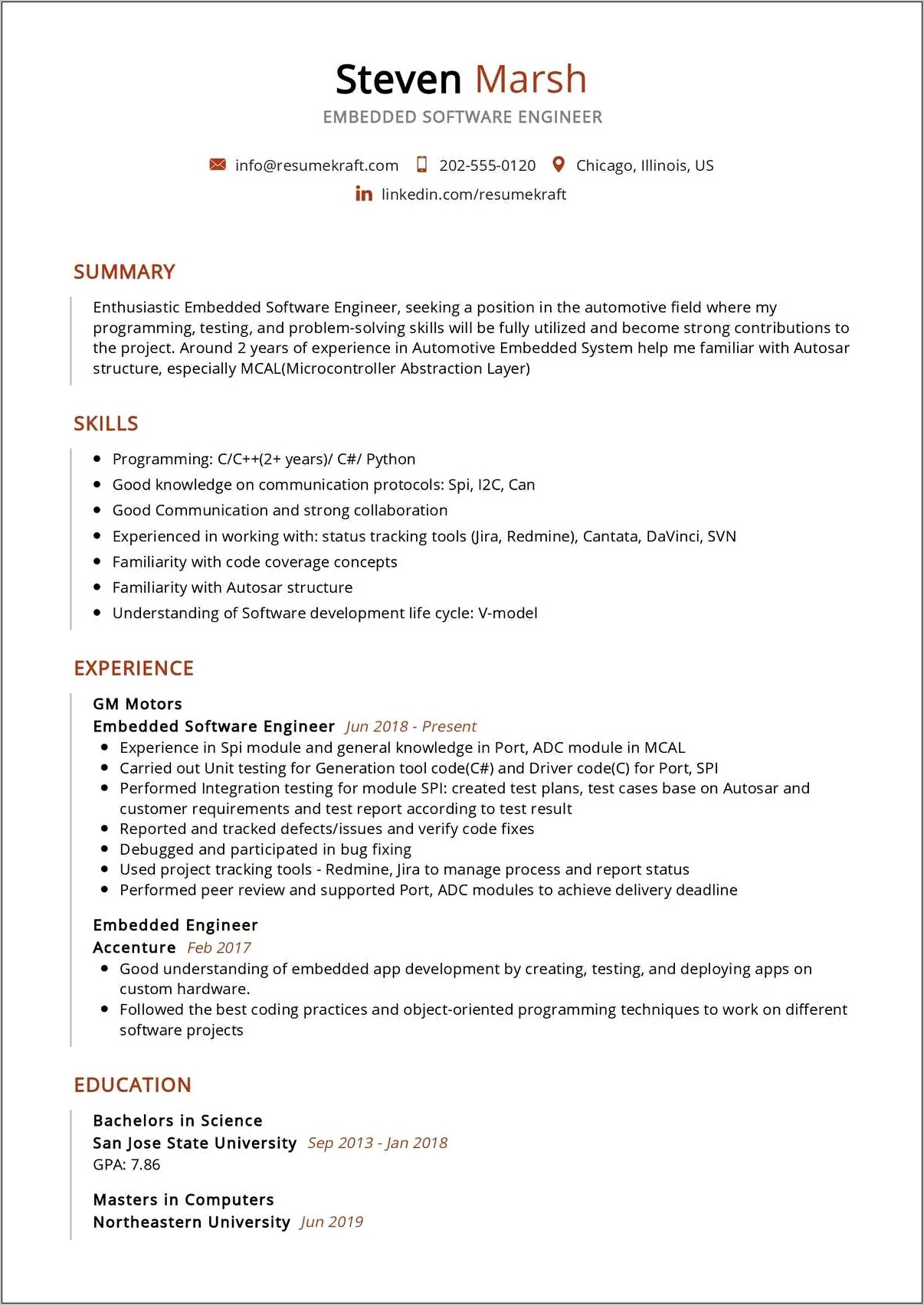 Computer Science Resume Object Oriented Design