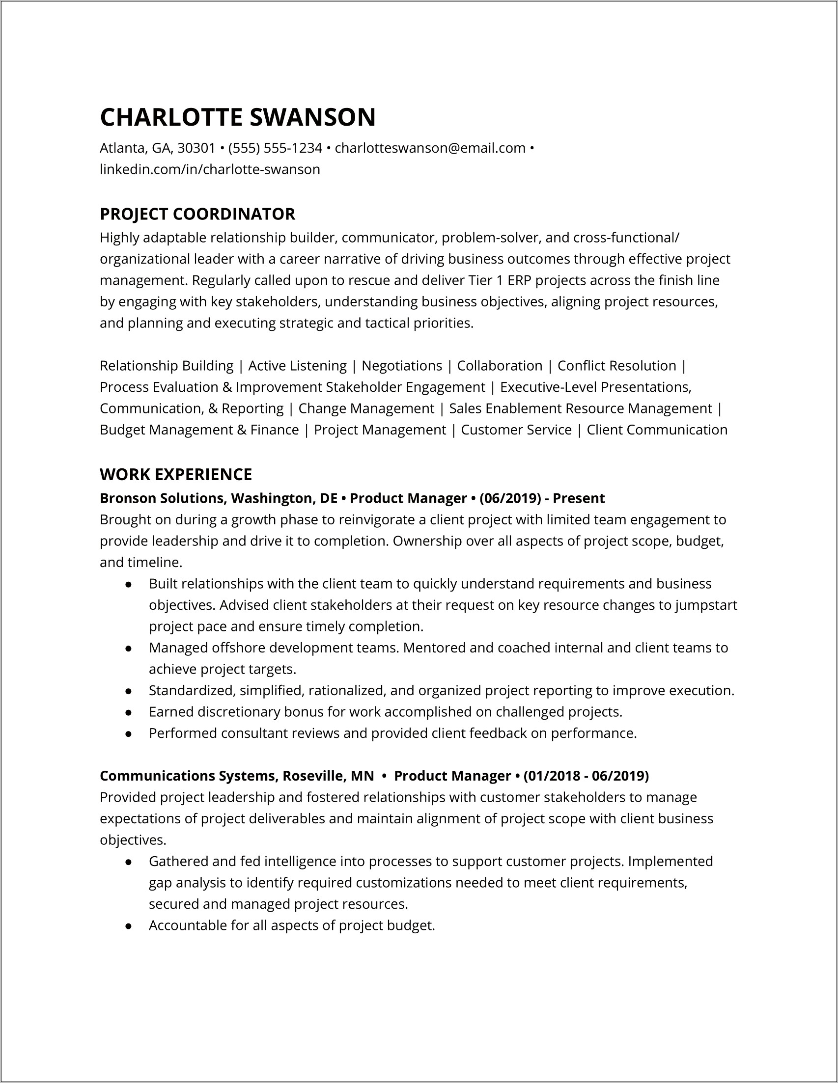 Construction Project Manager Resume Examples 2018