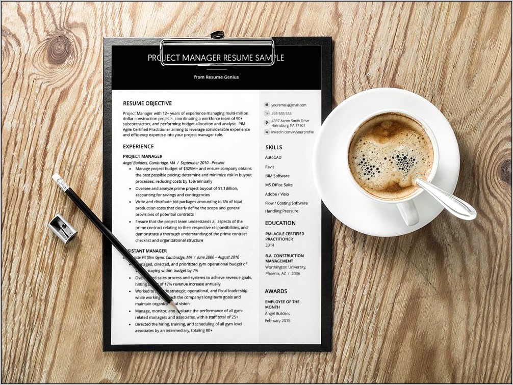 Construction Project Manager Resume Examples 2019