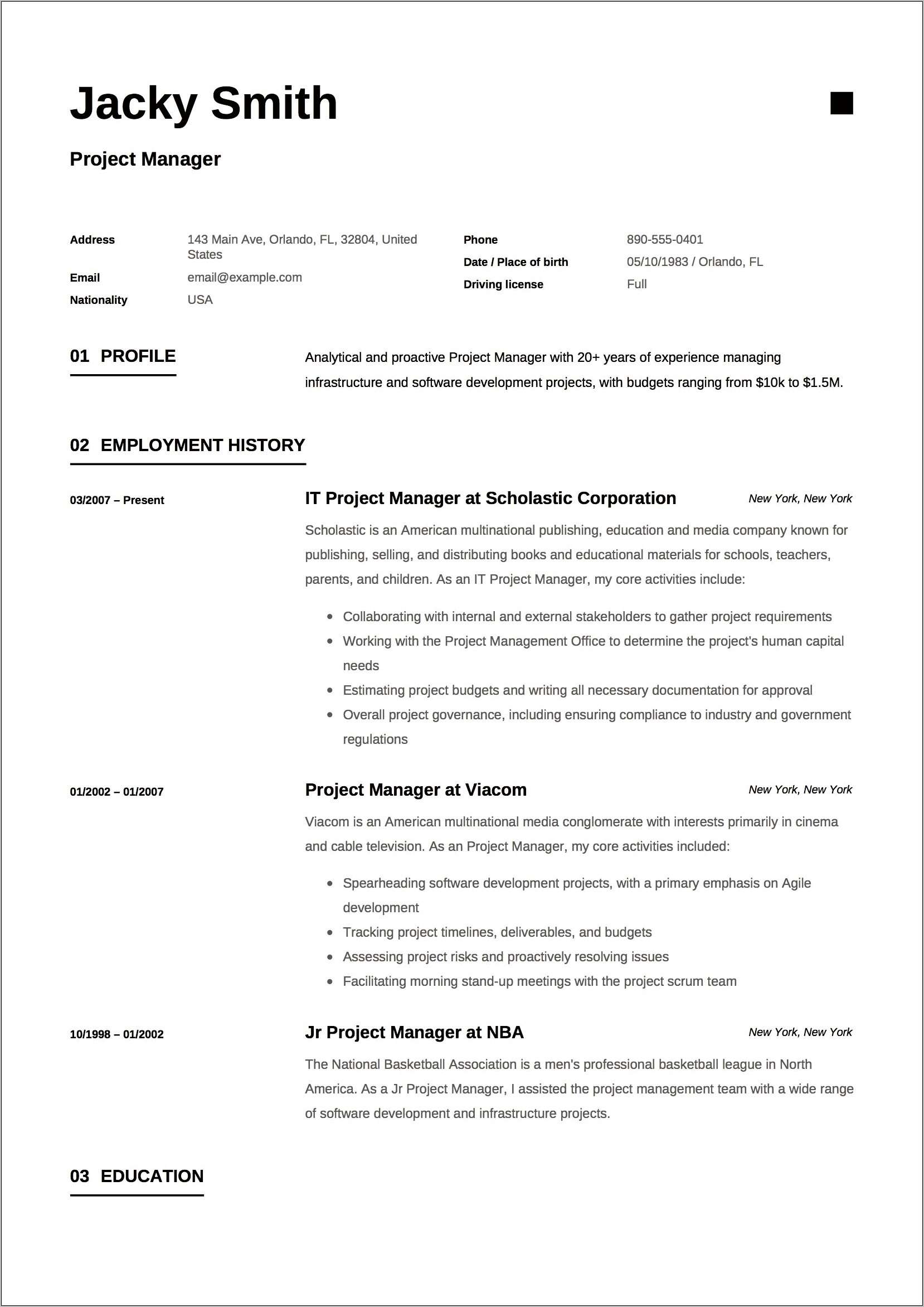 Construction Safety Manager Resume Examples