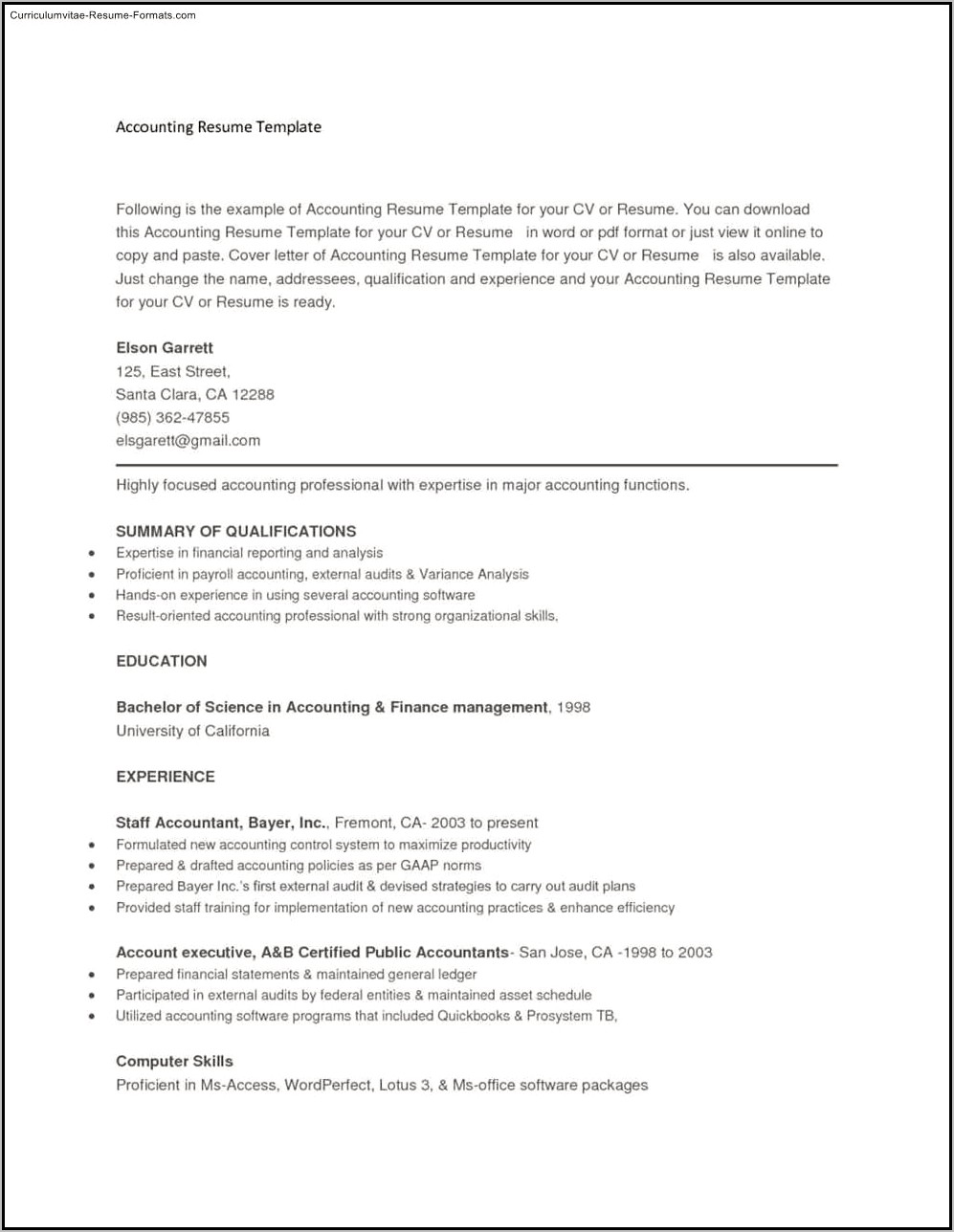 Copy And Paste From Resume Template