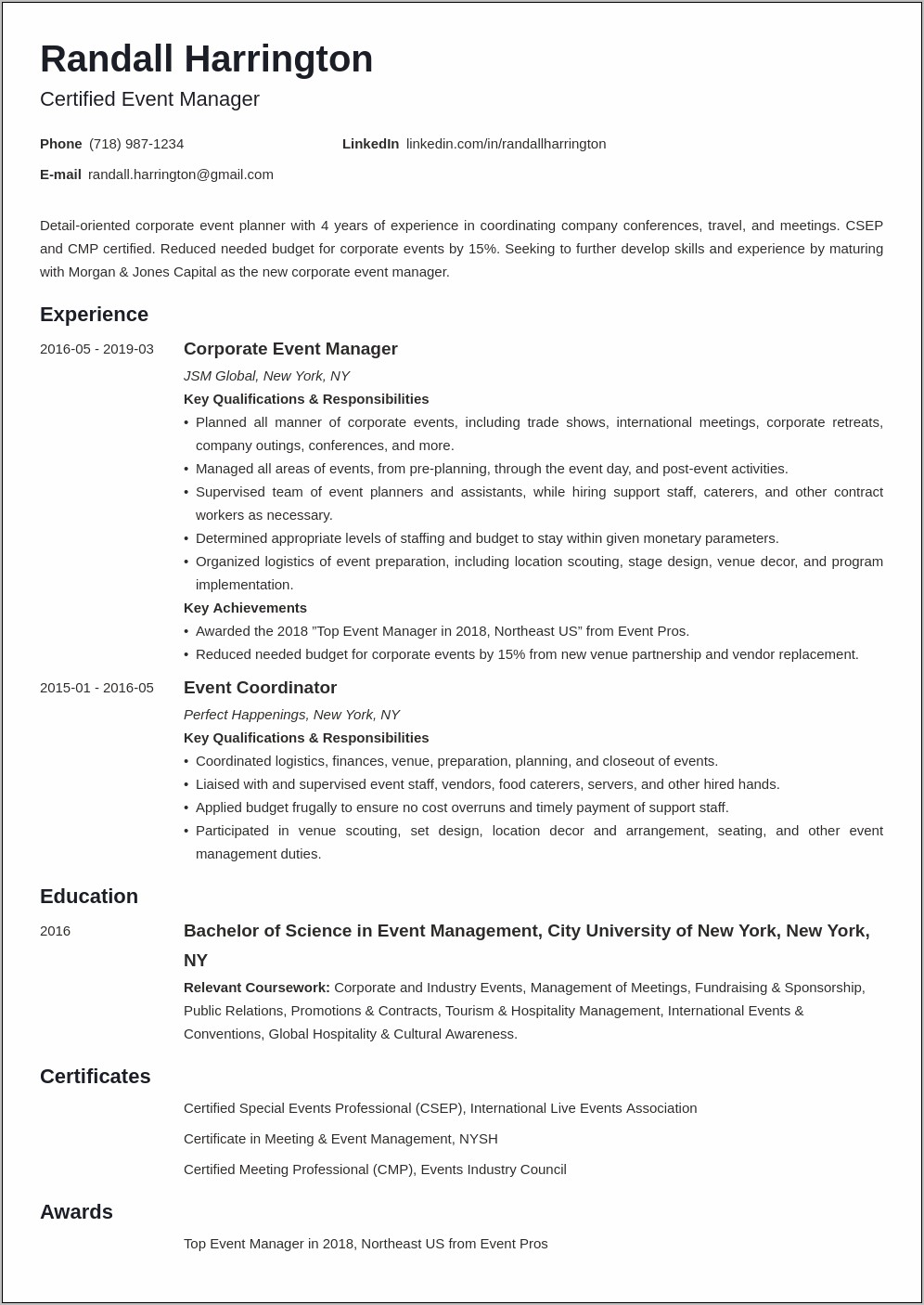 Corporate Travel Manager Resume Examples