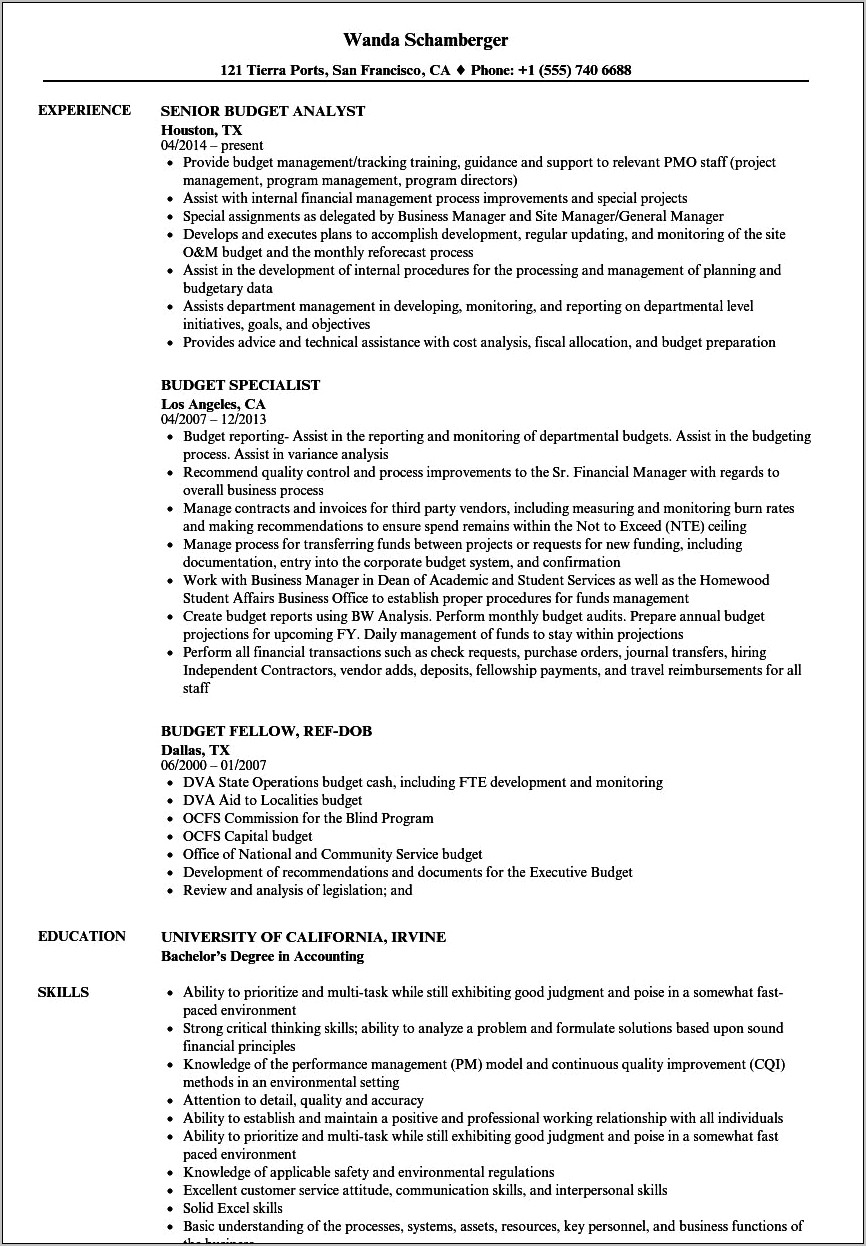 Correctly Allocating Resources Put In Resume