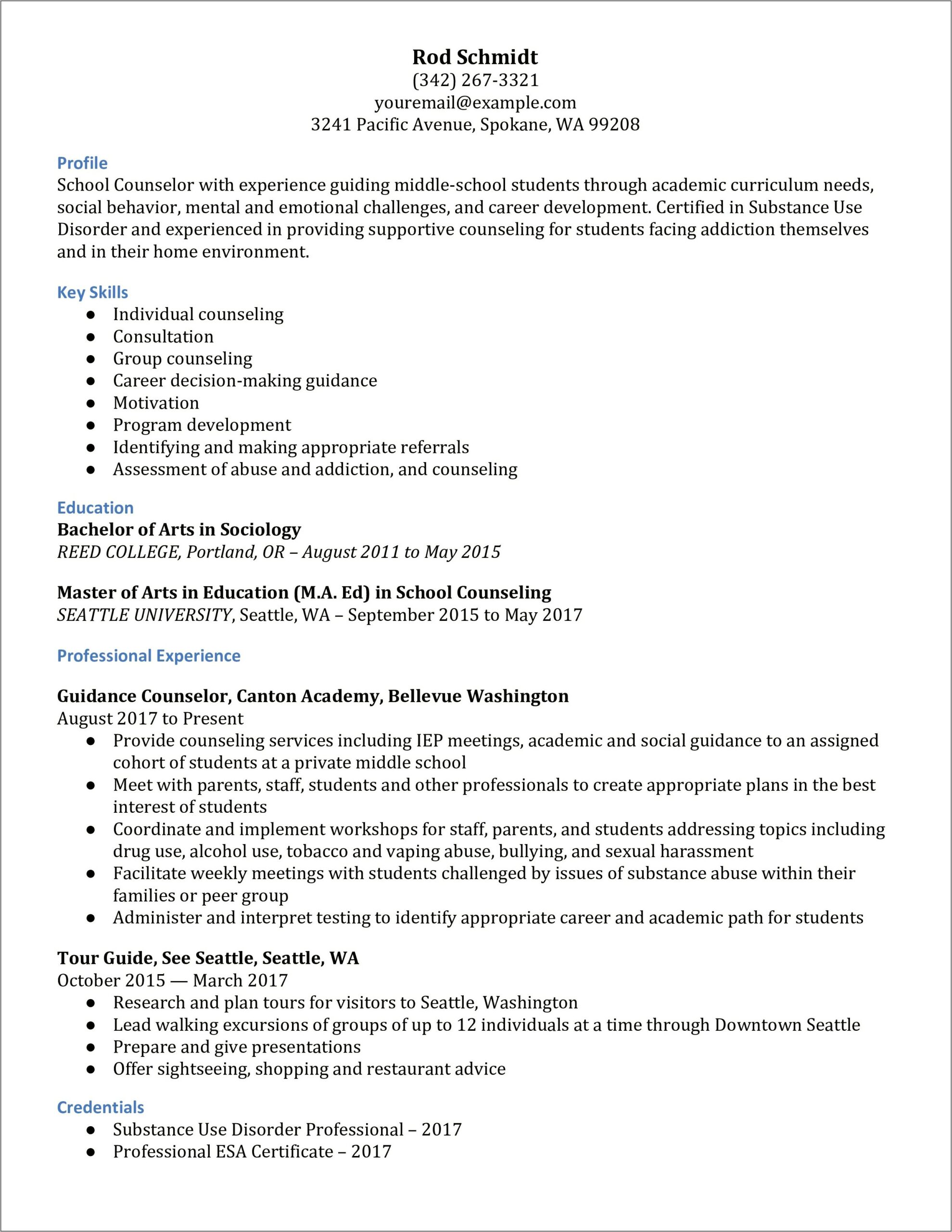 Counselor Resume Working With Children With Intellectual Disability
