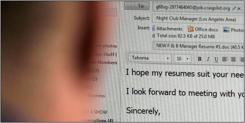 Cover Letter And Resume In One Attachment