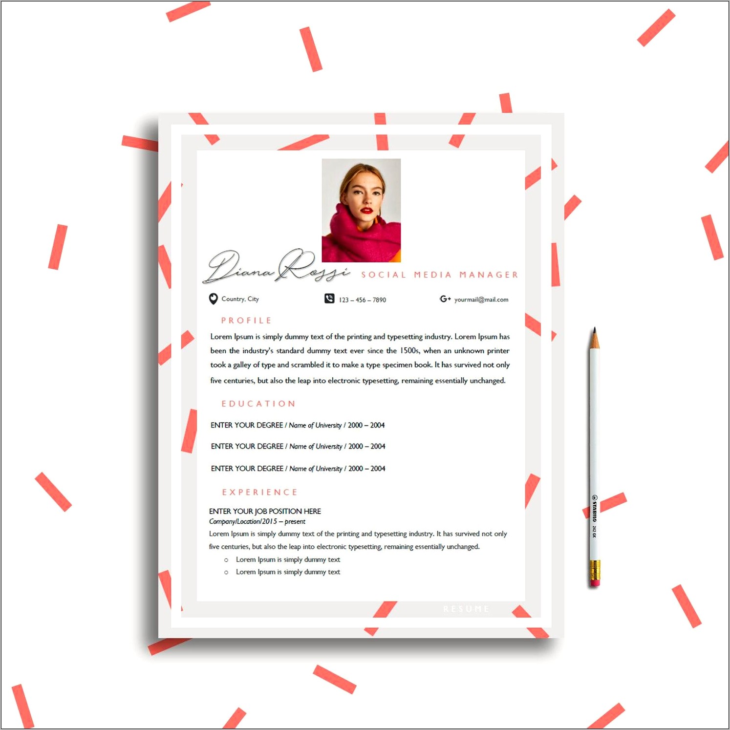 Cover Letter And Resume Same Page