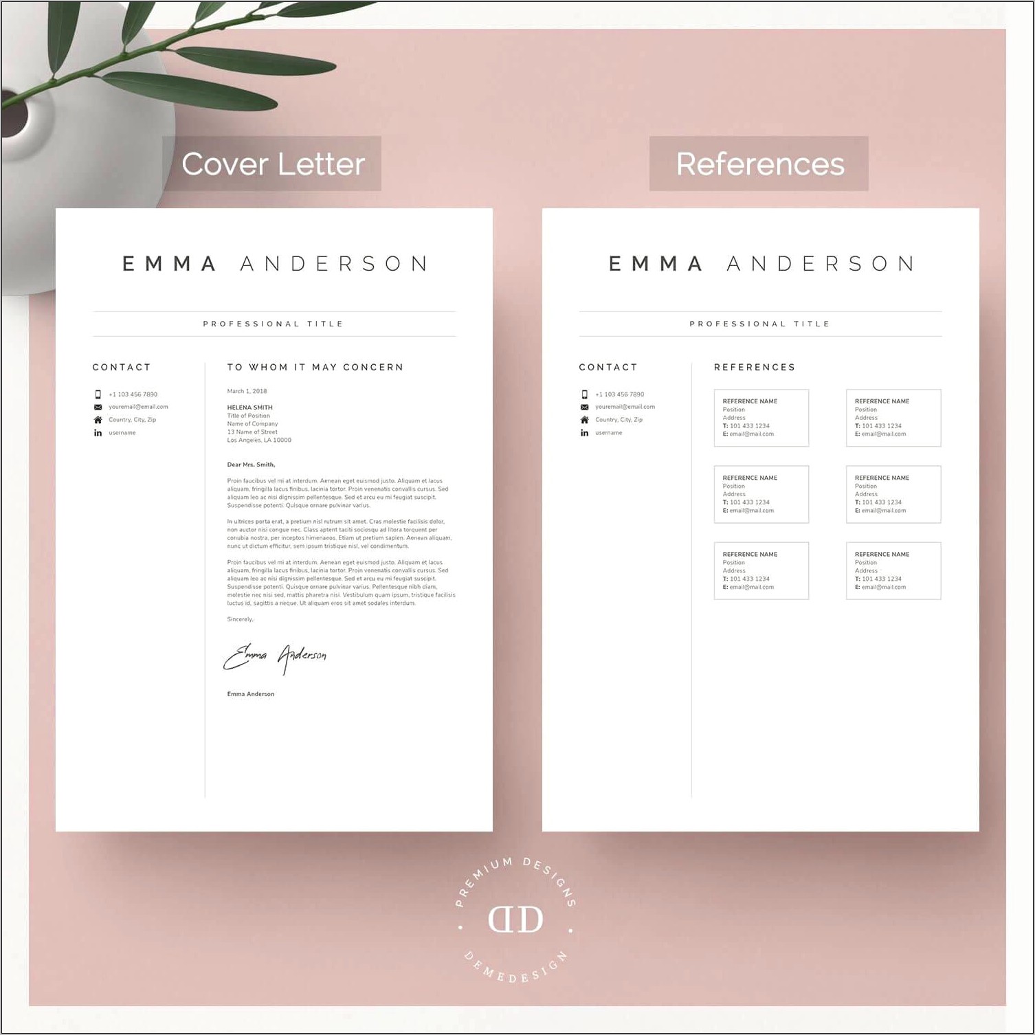 Cover Letter And Resume Set Etsy
