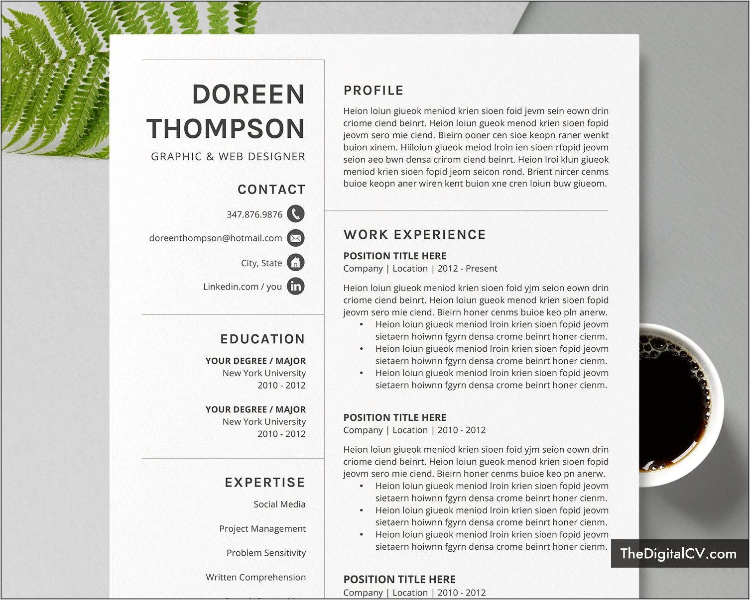 Cover Letter And Resume Template Design