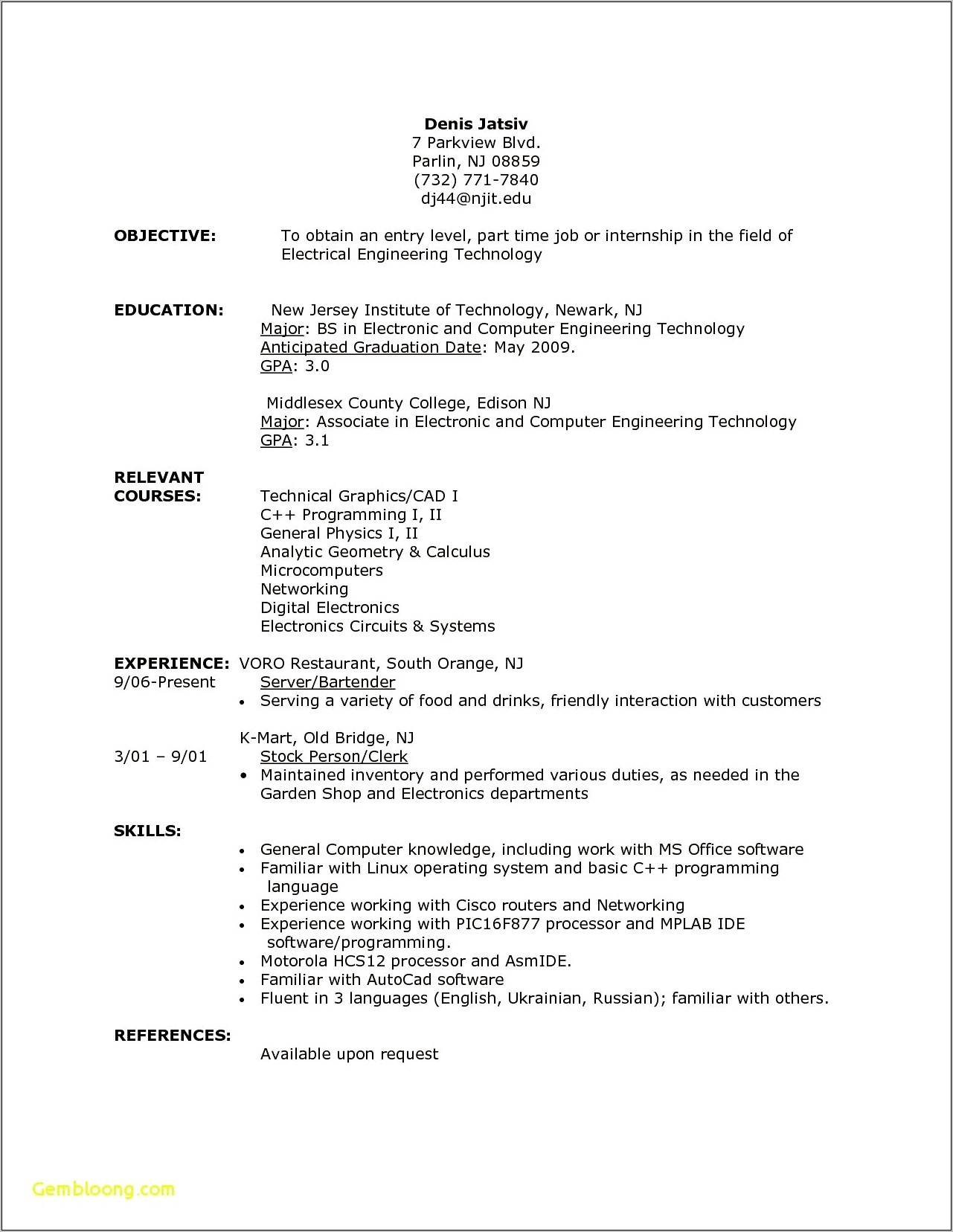 Cover Letter Examples For On Campus Job Resume