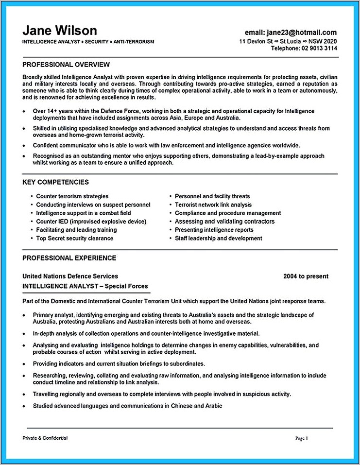 Cover Letter For Private Military Contracting Resume