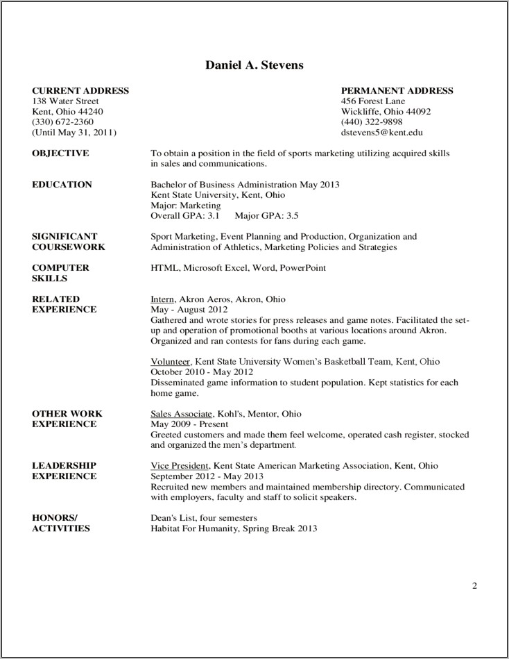 Cover Letter For Resume Business Administration
