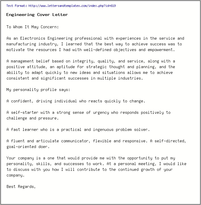 Cover Letter For Resume For Propulsions Mechanic