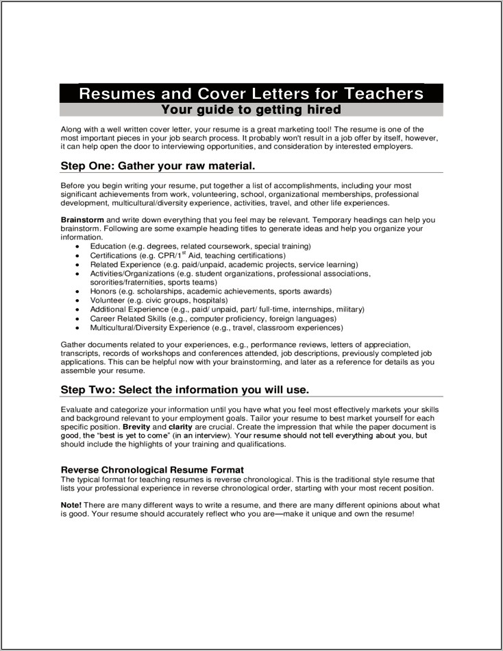 Cover Letter For Your Resume Example
