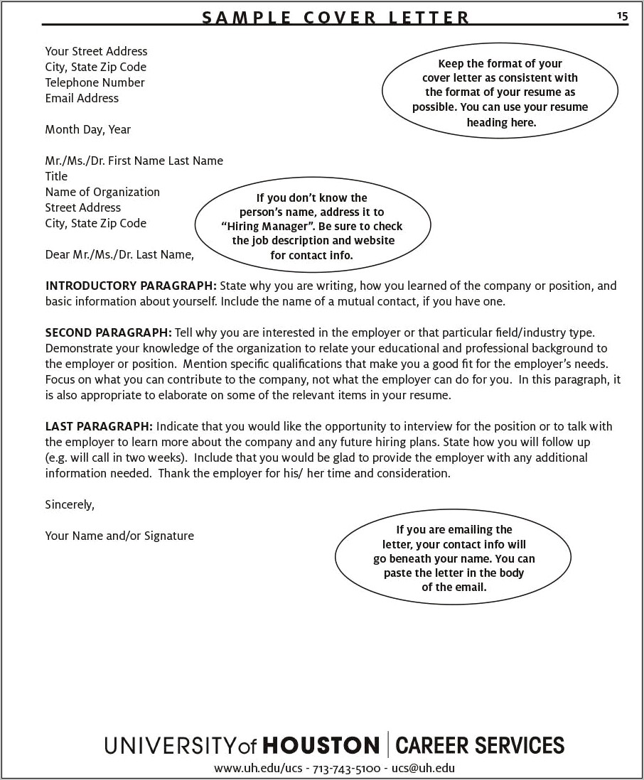 Cover Letter Resume Format Examples For Students