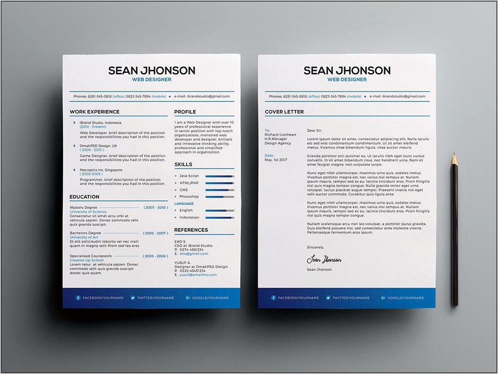 Cover Letter Similar Layout To Resume