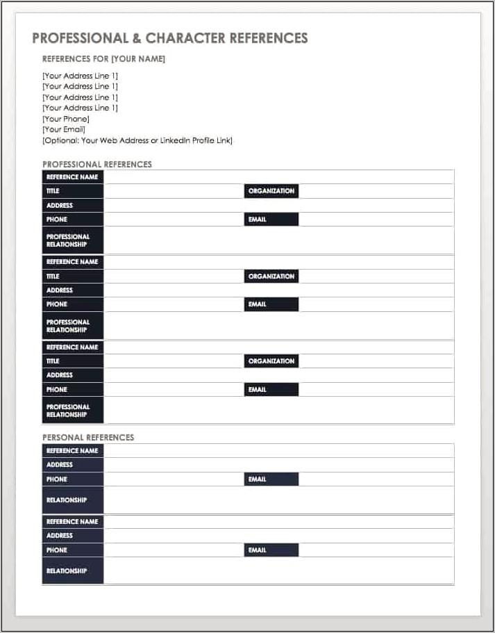 Create A Reference Page For Resume Free Downloadingable