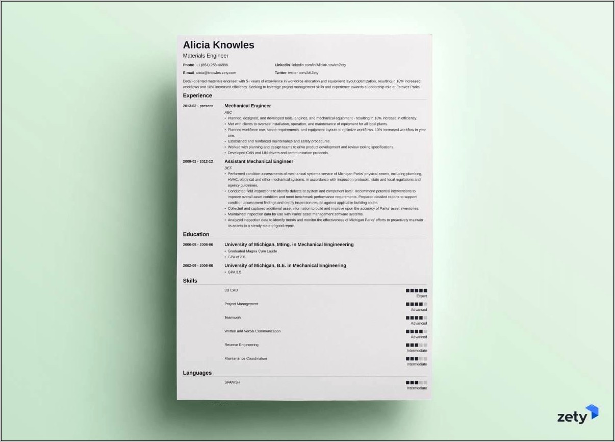 Create A Resume And Save In Word