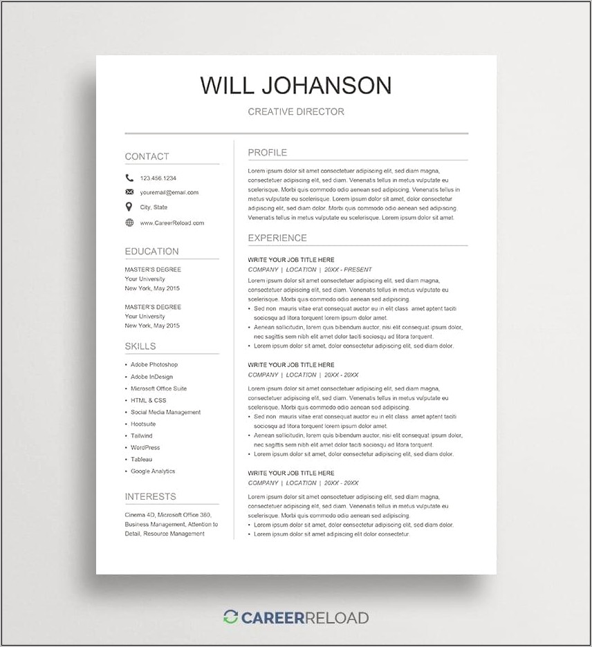 Create Your Own Resume Template Google Docs
