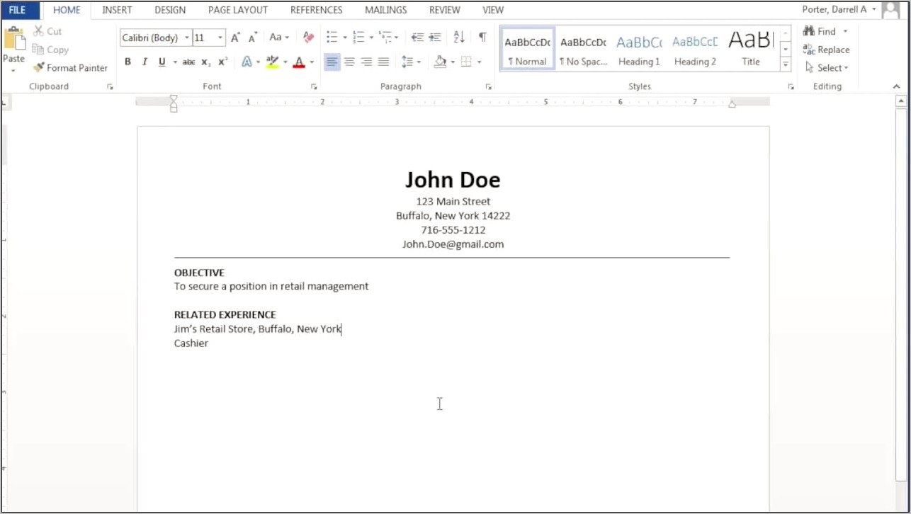 Create Your Resume In Ms Word