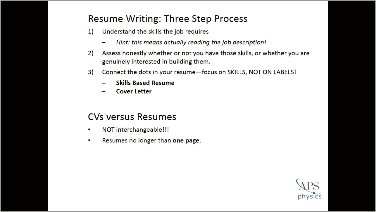 Creating A Resume Job Description