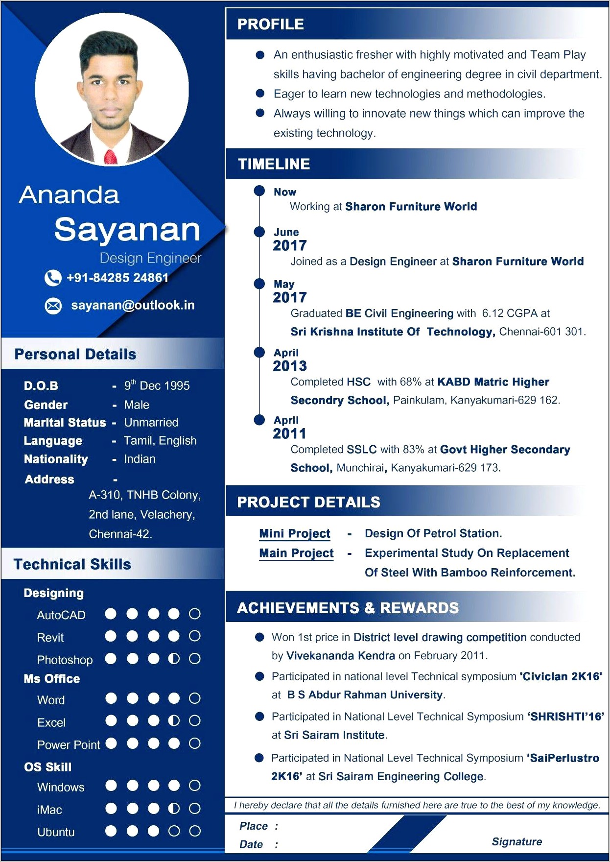 Creative Resume Templates For Engineering Students
