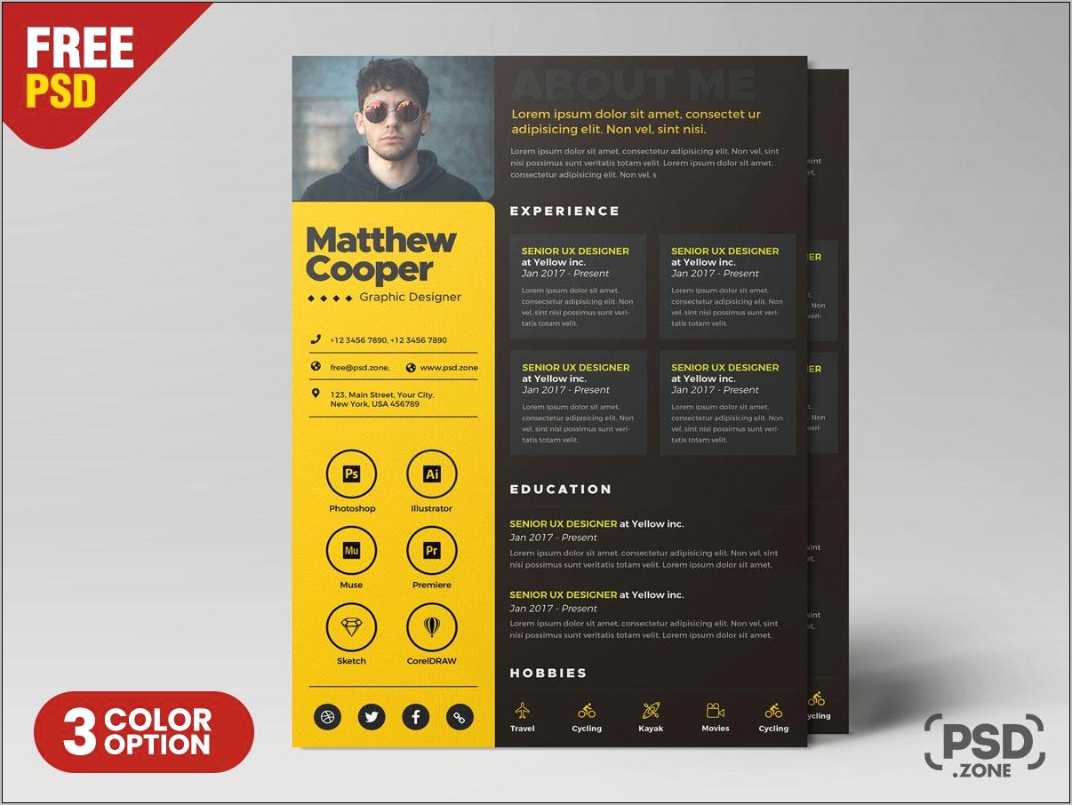 Creative Resume Templates For Graphic Designers Psd