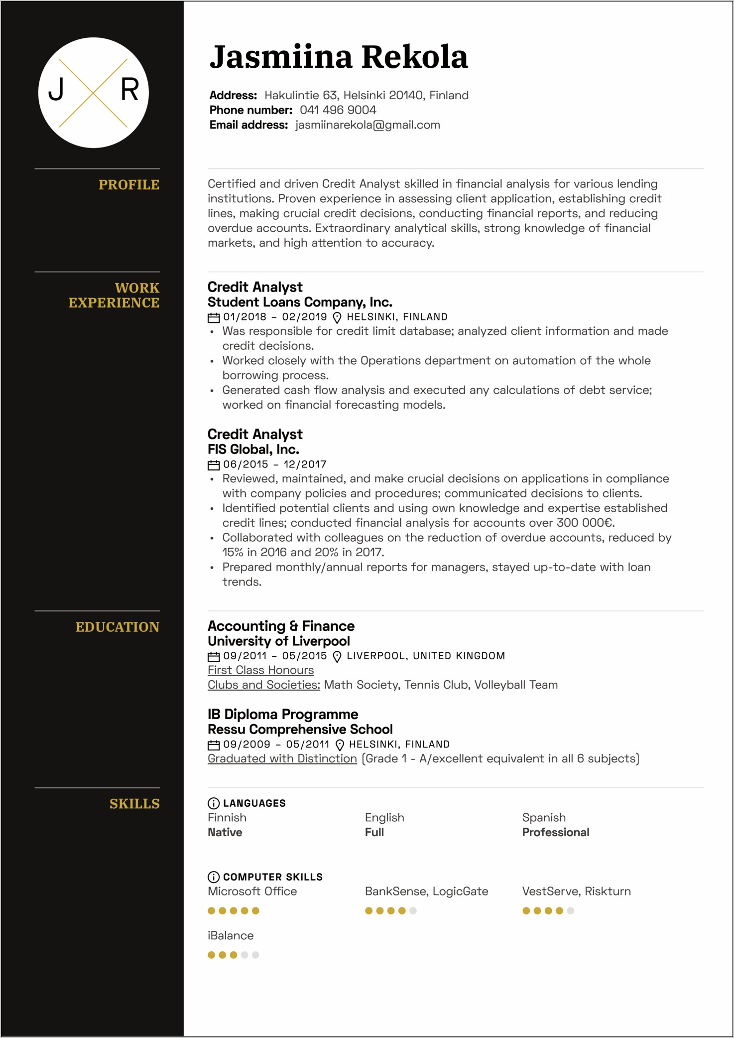 Credit Specialist Job Description For Resume