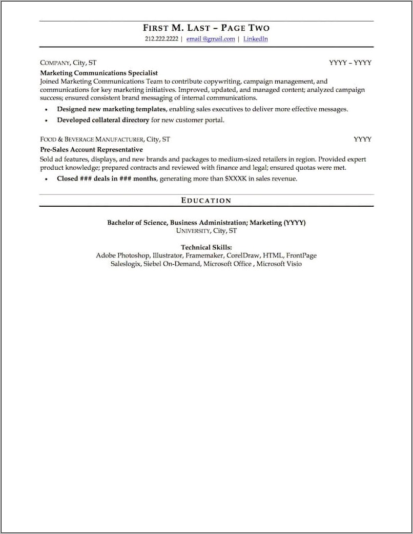 Current Job For 2 Months Resume