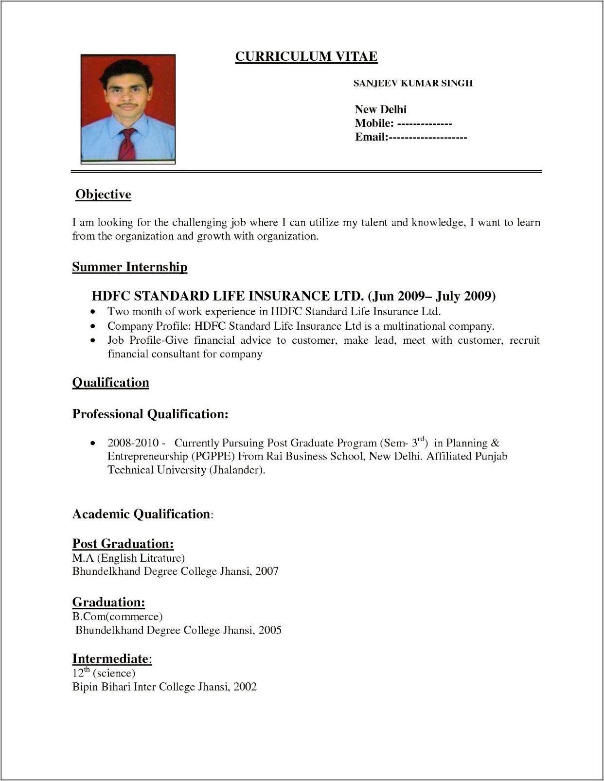 Currently Pursuing Degree On Resume Sample